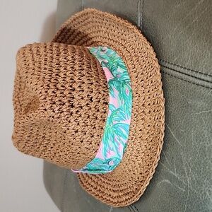 Lilly Pulitzer | Lilly Pulitzer Fedora Pink Blossom Poolside Hat